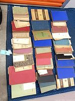 Overview of all stacked books and papers