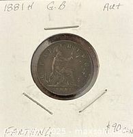 Reverse with seated Britannia and 1881H date