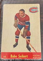 Front of Babe Seibert #62 Parkhurst card