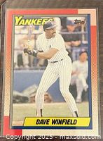 Front of 1990 Topps Dave Winfield #380 card in sleeve