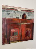 Front view of abstract painting on wall