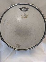 Top view of Tama snare drum head showing wear