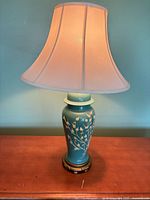 Lamp lit showing shade and base