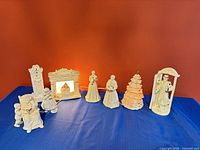 All seven porcelain Hudson's Bay Village pieces displayed