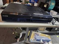 Front view of Sony Blu-ray Disc player on table