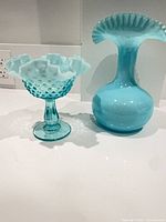 front view of compote and vase