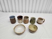 Group shot of all seven pottery pieces