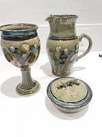 Full view of all three pottery pieces