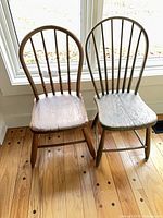 Front view of both Windsor-style chairs