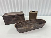 All three woven containers front view