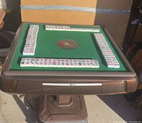 Full view of Treyo automatic mahjong table with tiles