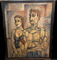 Full view of George Peter signed painting with frame