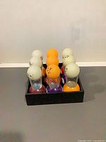 Front view of full set arranged in tray