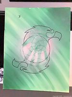 Full view of painting showing colour scheme and design