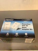 Front of sealed TRENDnet Powerline 500 AV Nano Adapter Kit box