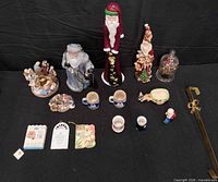 Full layout of all decor items on black background