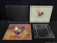 Four square glass cutting boards in varied designs