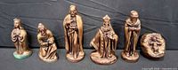 Full set of six nativity wax candles