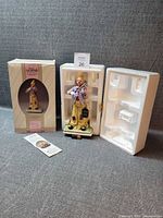 Figure, box, styrofoam insert and brochure displayed