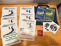 Full course contents laid out on table