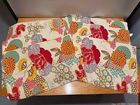 Set of six placemats displayed floral side up