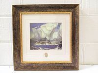 Front view of framed print showing artwork, mat and frame