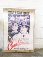Front view of Casablanca poster on cardboard backing