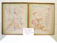 Both framed lithographs side by side showing full views