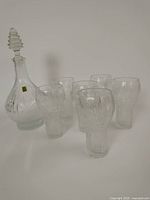 Full set: decanter with stopper and six glasses