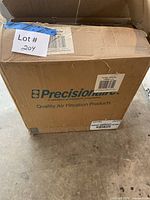 Sealed carton marked PrecisionAire Quality Air Filtration Products