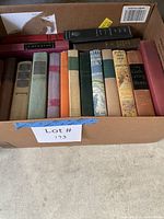 Full view of box showing entire group of 17 hardcover books