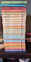 Stack of 24 Alexander McCall Smith No.1 Ladies’ Detective Agency paperback novels showing spines and sequential numbering