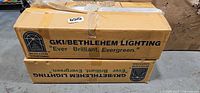 Two sealed Bethlehem Lighting boxes front showing branding