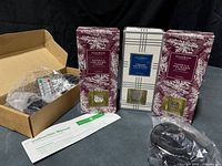 Overview: three boxed diffusers and open box with fairy lights