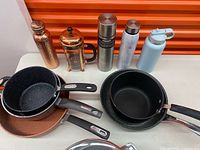Overview of pans, drinkware, mills and French press
