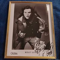 Framed signed Meat Loaf promotional photo full view