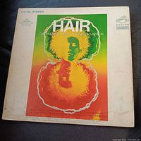 Front cover of Hair LP showing artwork and title