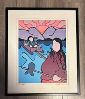Framed print showing full artwork with mat and frame