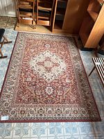 Full view of rectangular rug on floor