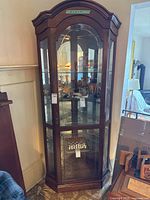 Full view of corner curio cabinet