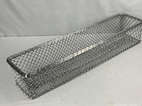 Full view of long aluminum wire basket