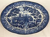 Front view showing full farmhouse scene and ornate border