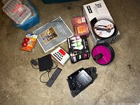 Group shot of all items on concrete floor