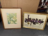 Both framed pieces side by side showing overall condition and size relationship