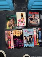 All twelve VHS titles laid out