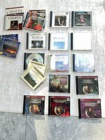 Front view of all 20 classical CDs