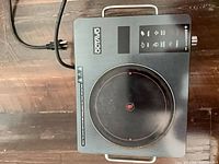 Top view of hot plate showing brand, controls, heating surface and power cord