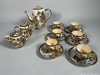 Complete tea set laid out