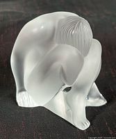 Front-left view of frosted crystal nude figurine