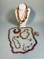 All items grouped on display bust and table